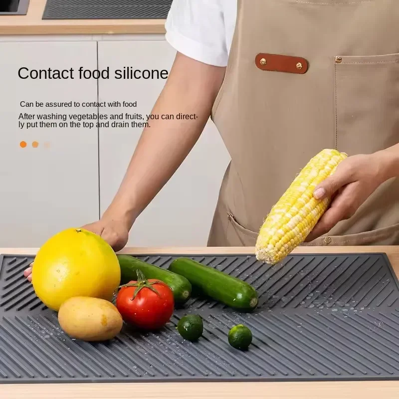鍋や料理用のシリコンドレンパッド、火傷防止コースター、食器マット、キッチン用品、滑り止め乾燥マット、1個