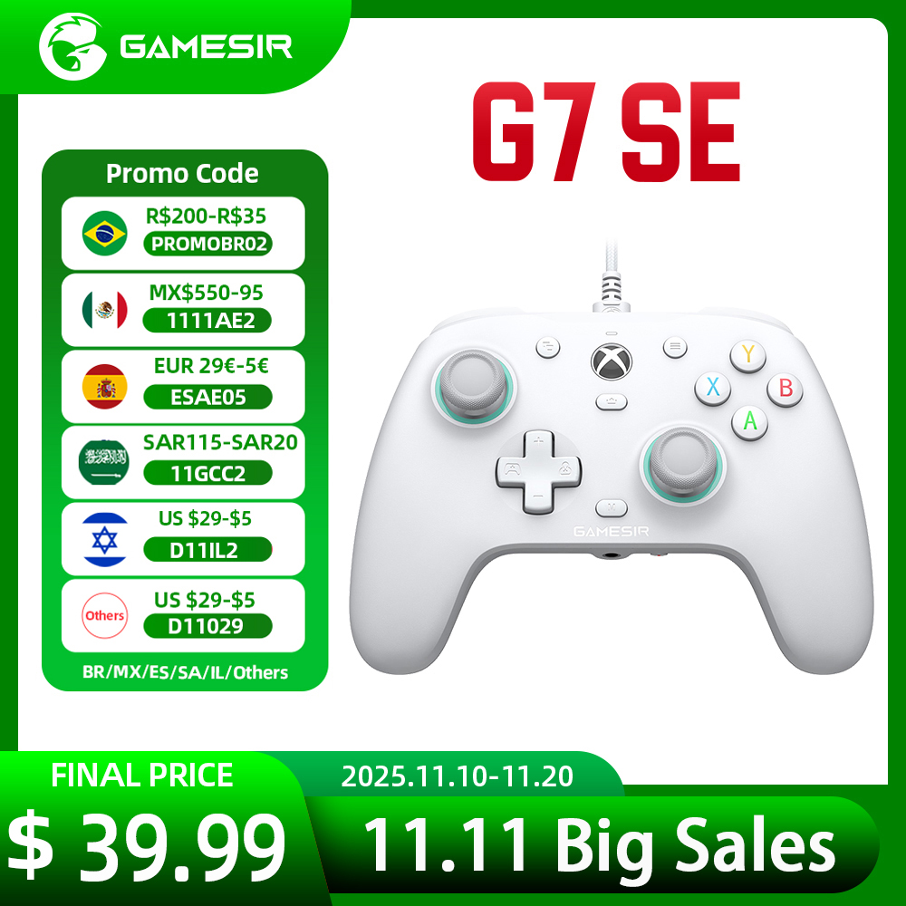 GameSir G7 SE Игровой контроллер Xbox Проводной геймпад для Xbox Series X, Xbox Series S, Xbox One с джойстиком с эффектом Холла