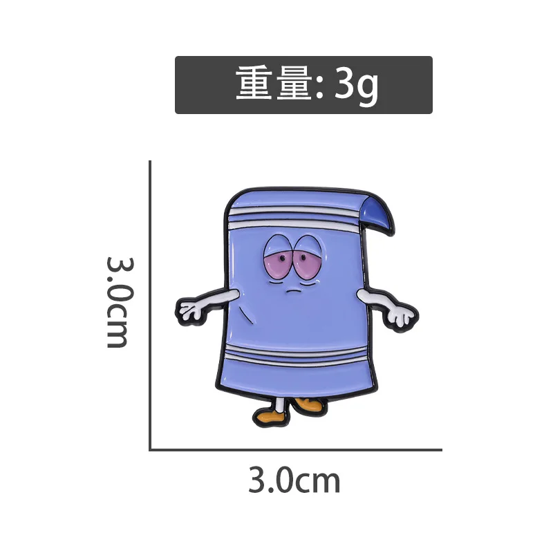 Europäische und amerikanische Animation Peripheral Blue Park Handtuch Cartoon Schmuck Brosche Tasche Kleidung Vielseitiges Metallabzeichen