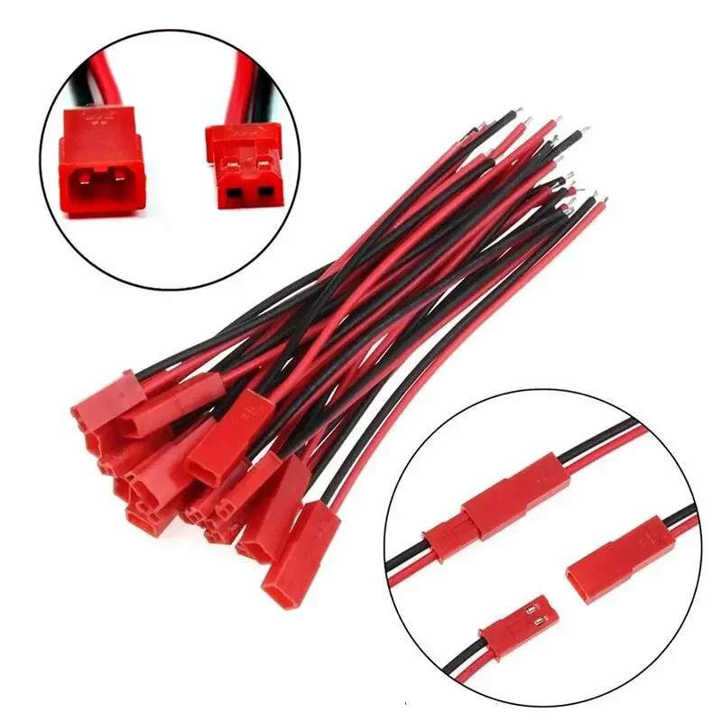 20 peças conector macho e fêmea jst plug cabo diy terminais de conectores de 2 pinos