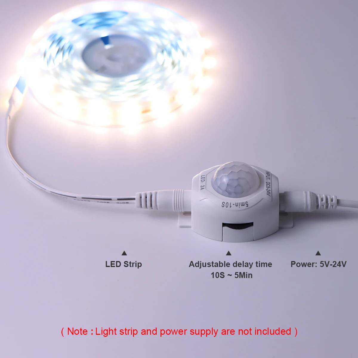 Dc 5v 12v 24v 3a altamente sensível sensor de movimento pir interruptor de luz infravermelho ir sensor detector interruptor atraso tempo para tira led