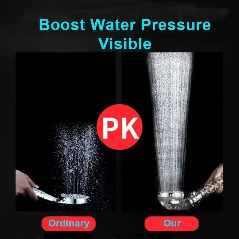 New fashion 3-Function SPA Shower Head with Switch Stop Button high Pressure Filter Bath Head Water Saving Shower Bathroom