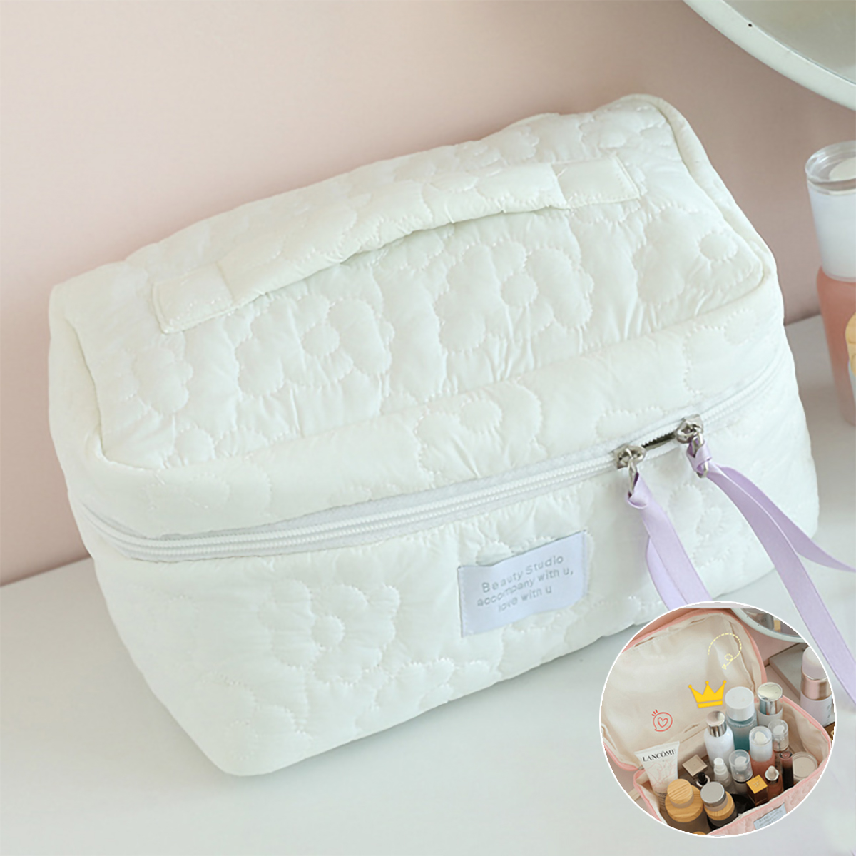 Ins Style Candy Color Make-uptas Nieuwe lichte luxe damestas Lipstick Pack Draagbare reiscosmetische opslag toilettas