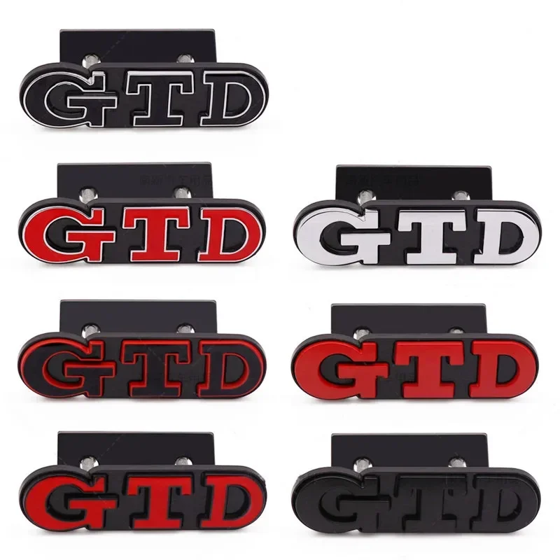 Insignia de emblema GTD de parrilla delantera de coche de Metal 3D para Volkswagen VW Golf 3 4 5 6 7 7,5 MK4 MK5 MK6 MK7 GTD accesorios adhesivos con logotipo