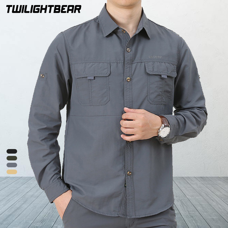 Hohe Qualität männer Shirts Schnell Trocknend Übergroßen Oberhemd Atmungs Dünne Casual Shirt Männer Kleidung Angeln Camping Hemd AF102