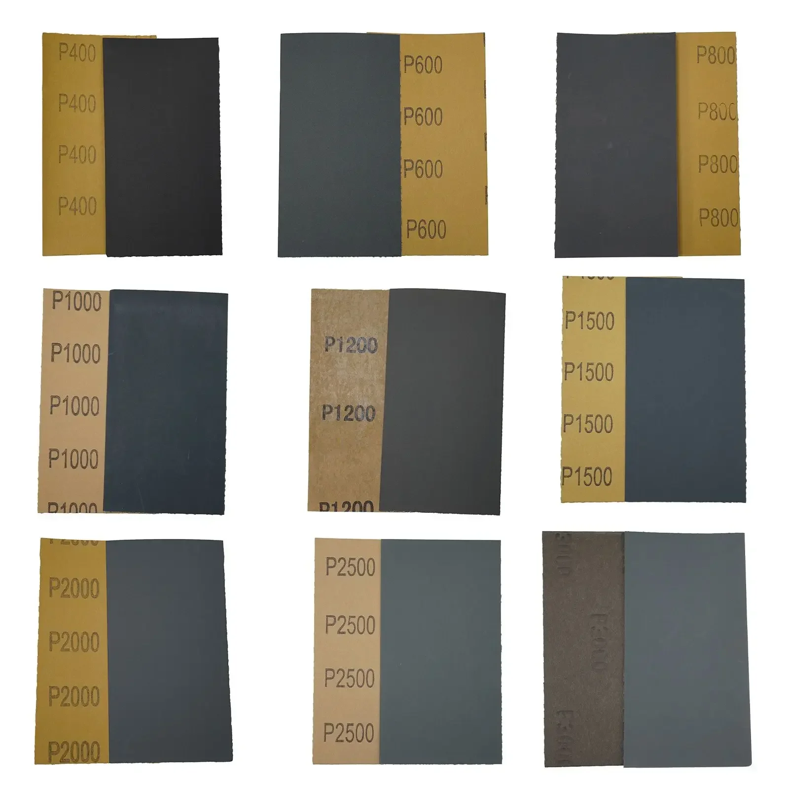 18pcs/Set Sandpaper 400,600,800,1000,1200,1500,2000,2500,3000 Grit  Sandpaper Wet / Dry Sanding Paper Abrasive Polishing Tools