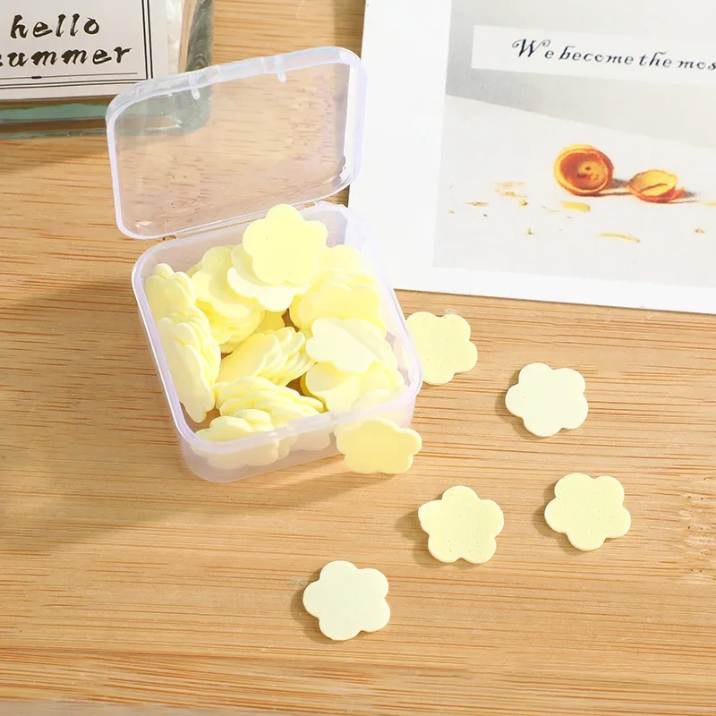 เดินทางกระดาษสบู่แบบใช้แล้วทิ้งล้างมือสบู่ห้องน้ํา Slice Petal Soaps Flakes เม็ดนักเรียนพกพากลีบสบู่ทําความสะอาดมือ