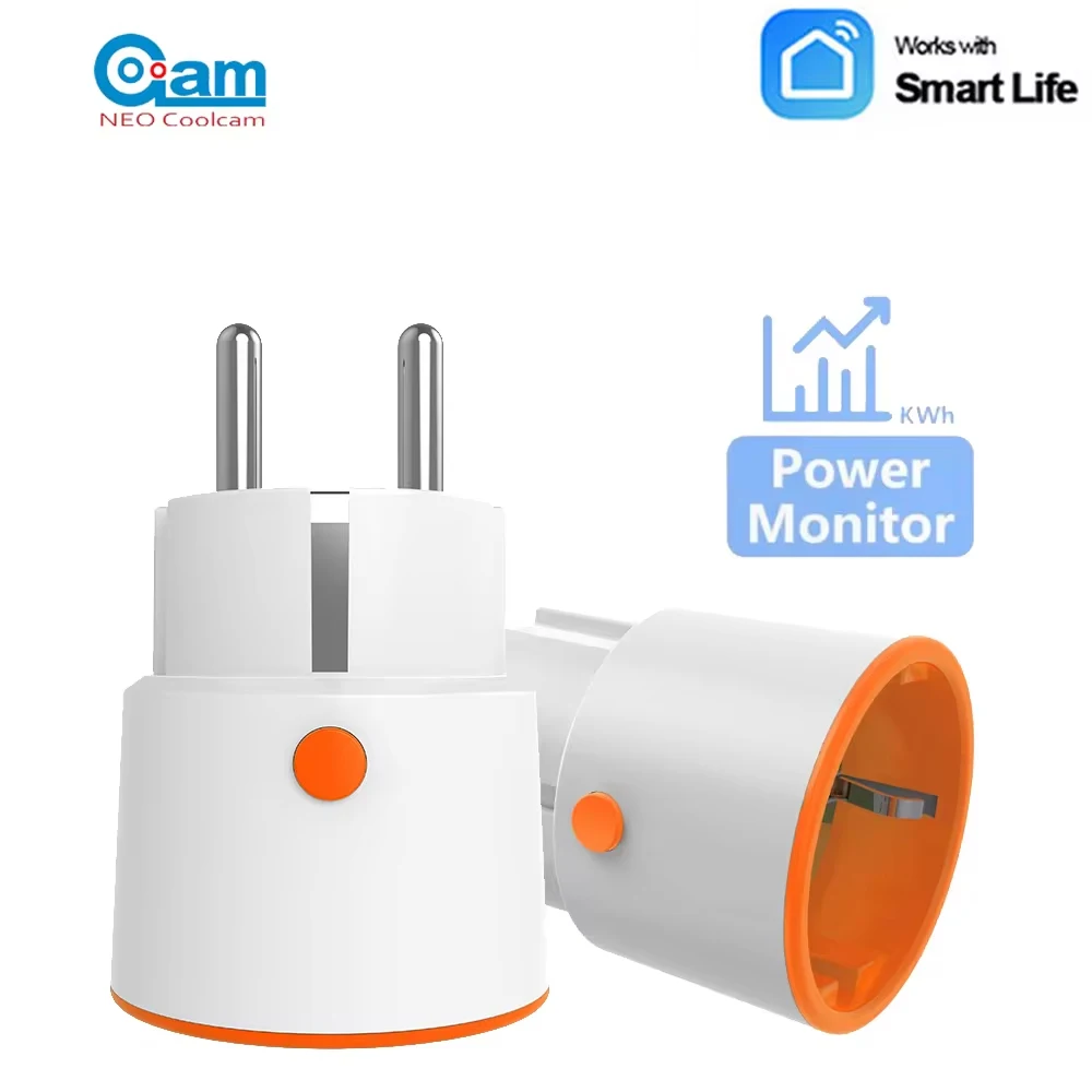 Neo coolcam tuya inteligente zigbee 3.0 plugue de alimentação 16a tomada da ue 3680w medidor controle remoto trabalho com zigbee2mqttt e assistente doméstico
