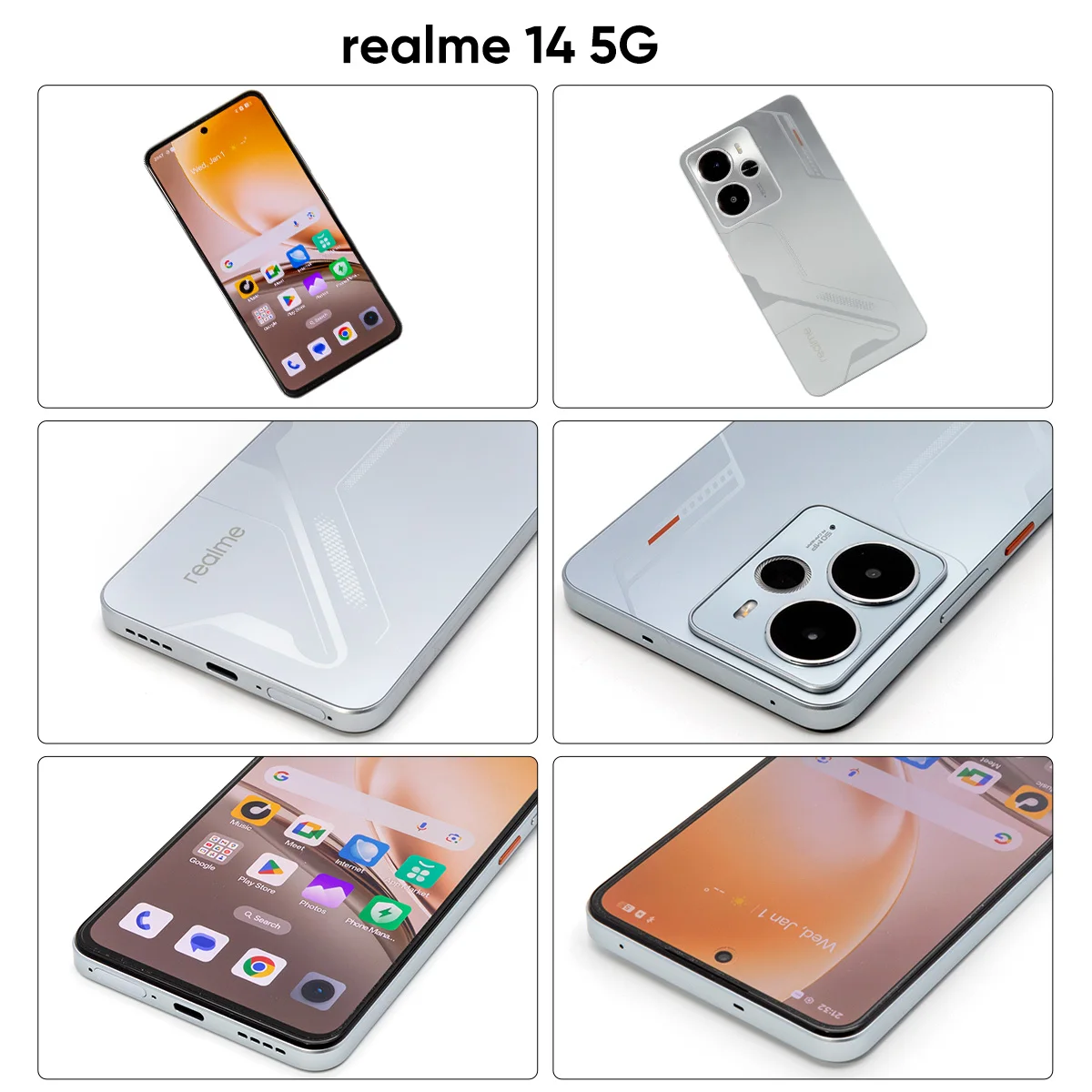 [Pionierprogramma] realme 14 5G-smartphone Leeuwebek ®   6 generatie 4 chipset 6000 mAh batterij 45 W opladen 120 Hz AMOLED-display IP69 NFC
