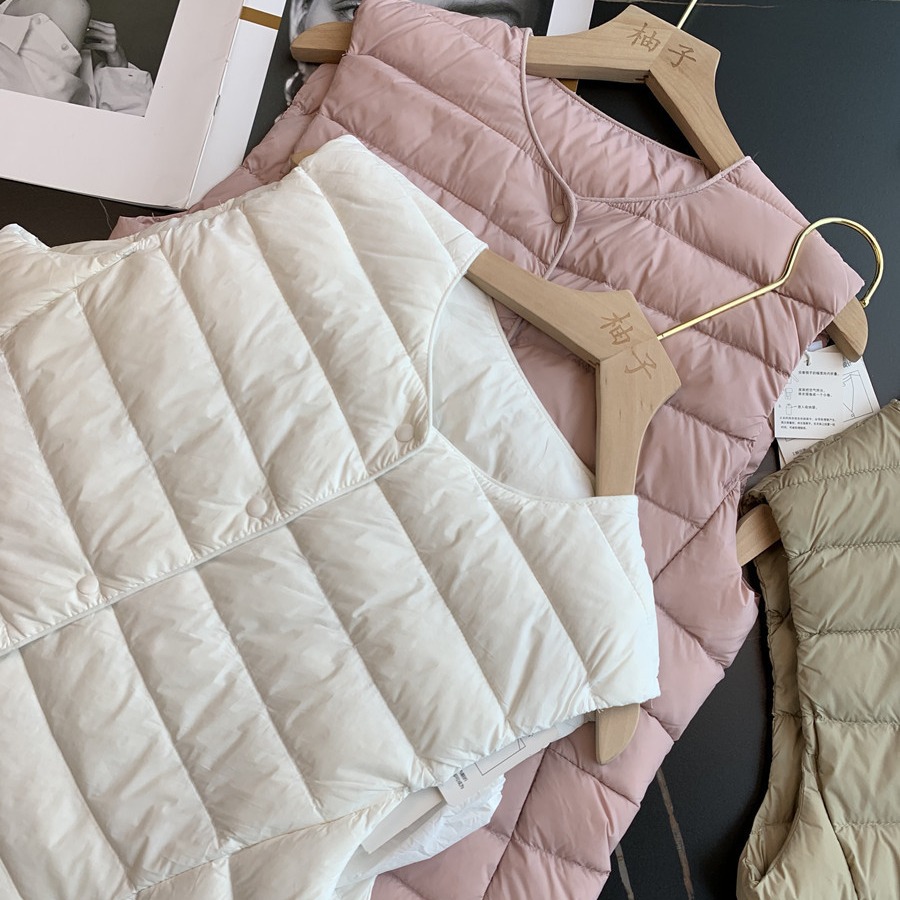 Winter liner warme ärmellose Frauen weste 2023 Neuankömmlinge weiblicher Winter warm halten kragen lose ultraleichte geste ppte Puffer weste