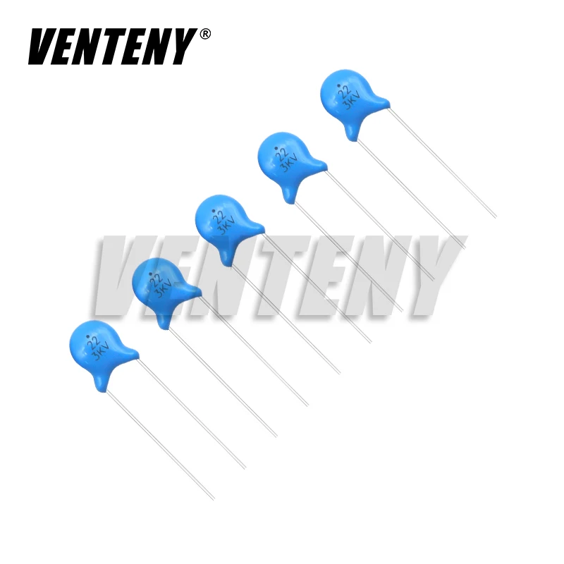 Condensador cerámico de alto voltaje, 20 piezas, 3KV, 5PF, 10PF, 15PF, 20PF, 22PF, 27PF, 30PF, 47PF, 56PF, 100PF, 220PF, 1NF, 2.2NF, 3.3NF, 4.7NF, 10NF