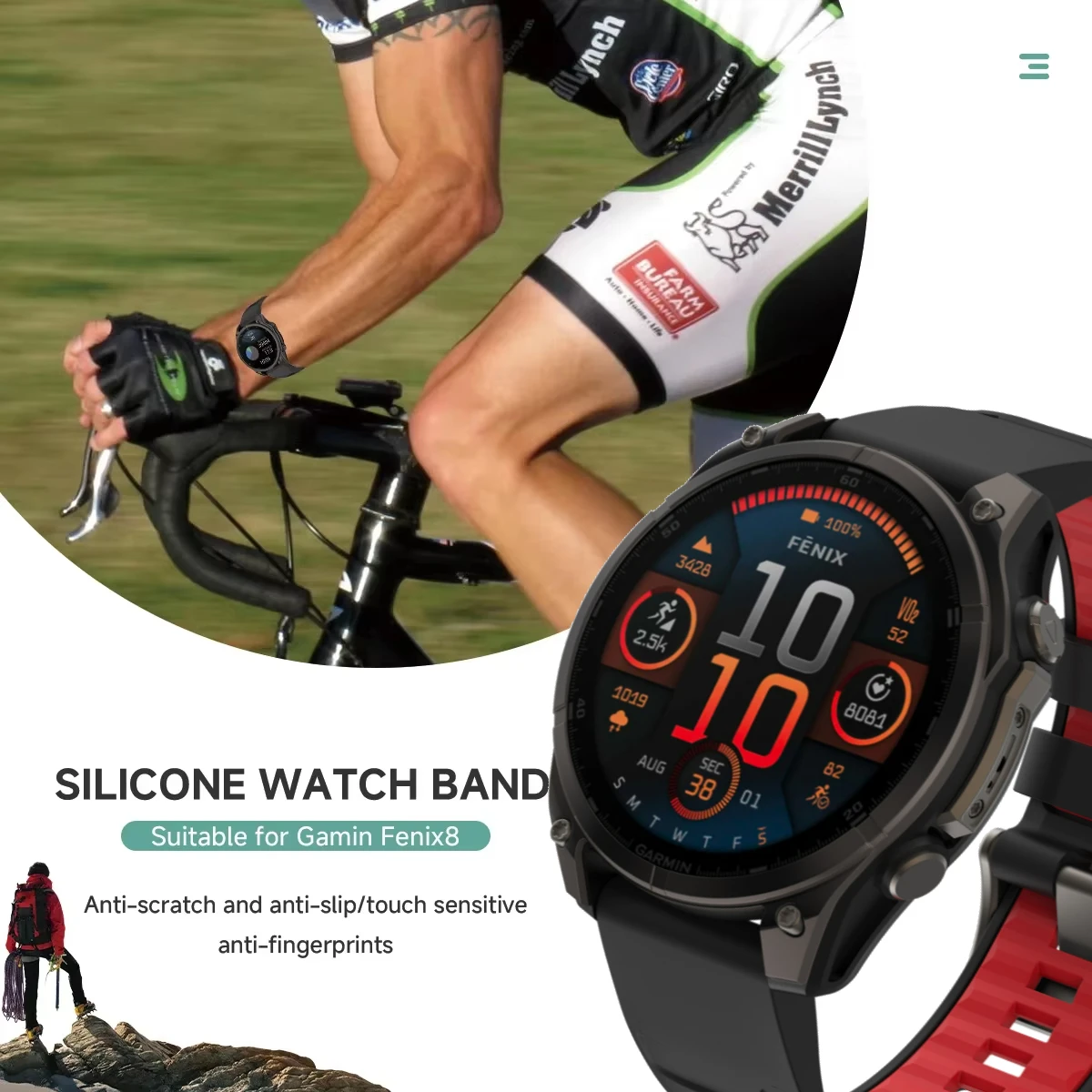 Para Garmin Fenix 8 43mm 47mm 51mm pulsera deportiva de silicona Original para Garmin Epix/Quatix7/Fenix 7X 6X 7S Pro/Descent Mk3 Band