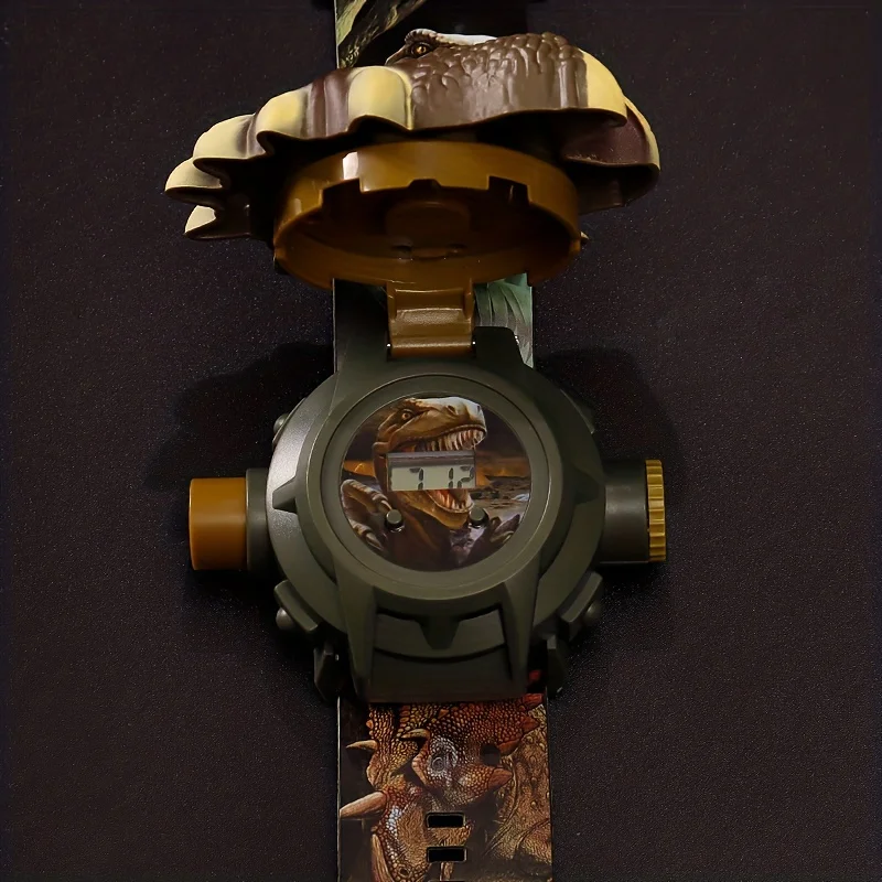 Reloj luminoso electrónico con proyección de deformación de dibujos animados para niños, reloj electrónico de dinosaurio para niños y niñas, elección Ideal