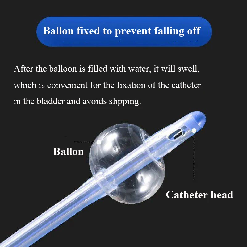 1/2/5 Pcs Disposable Silicone Catheter for Domestic Dual Chamber Bladder Irrigation in Elderly Men and Women