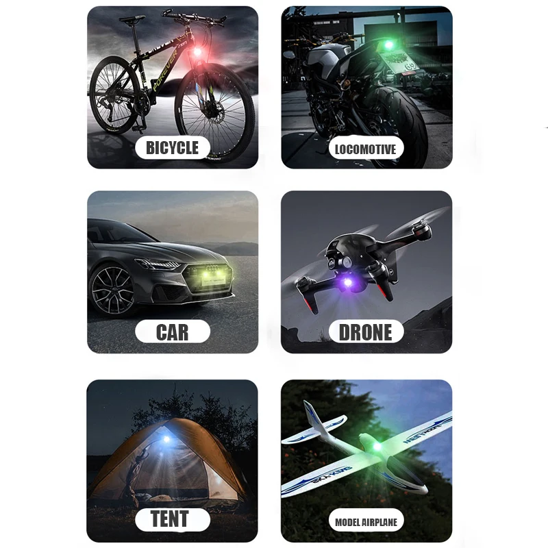 4 em 1 lâmpada da motocicleta flash led controle sem fio à prova dwaterproof água scooter da bicicleta anti-colisão indicador de aviso led luz estroboscópica usb