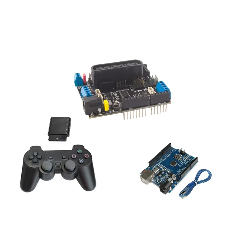 PS2 Joystick Shield Board 5–12 V mit 4 Kanälen Motoren und 8 Kanälen Servos für ESP32 Roboter für Arduino Roboterauto oder Roboterarm