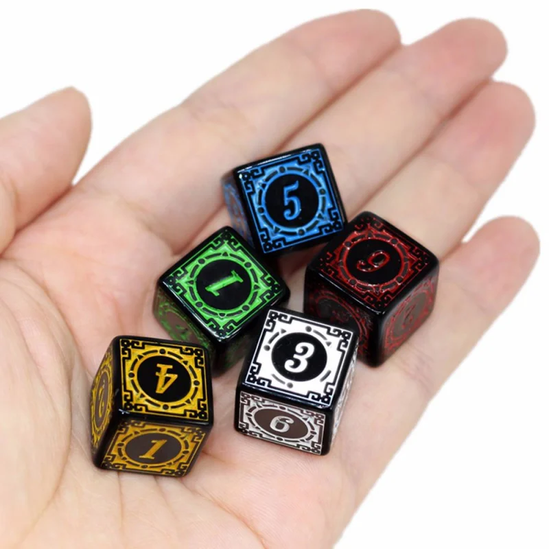 ボードゲーム、飲酒、ライアーダイス、rpg、10個用の大胆な色の6面レトロスタイルダイス