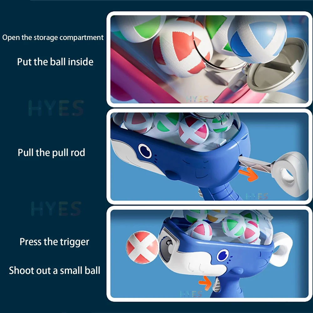 ปลาวาฬ Sticky Ball โยนชุดของเล่นเด็กยิงปืน Dart Board เป้าหมาย Bullet กลางแจ้งในร่มของขวัญเกมสําหรับเด็กผู้หญิง