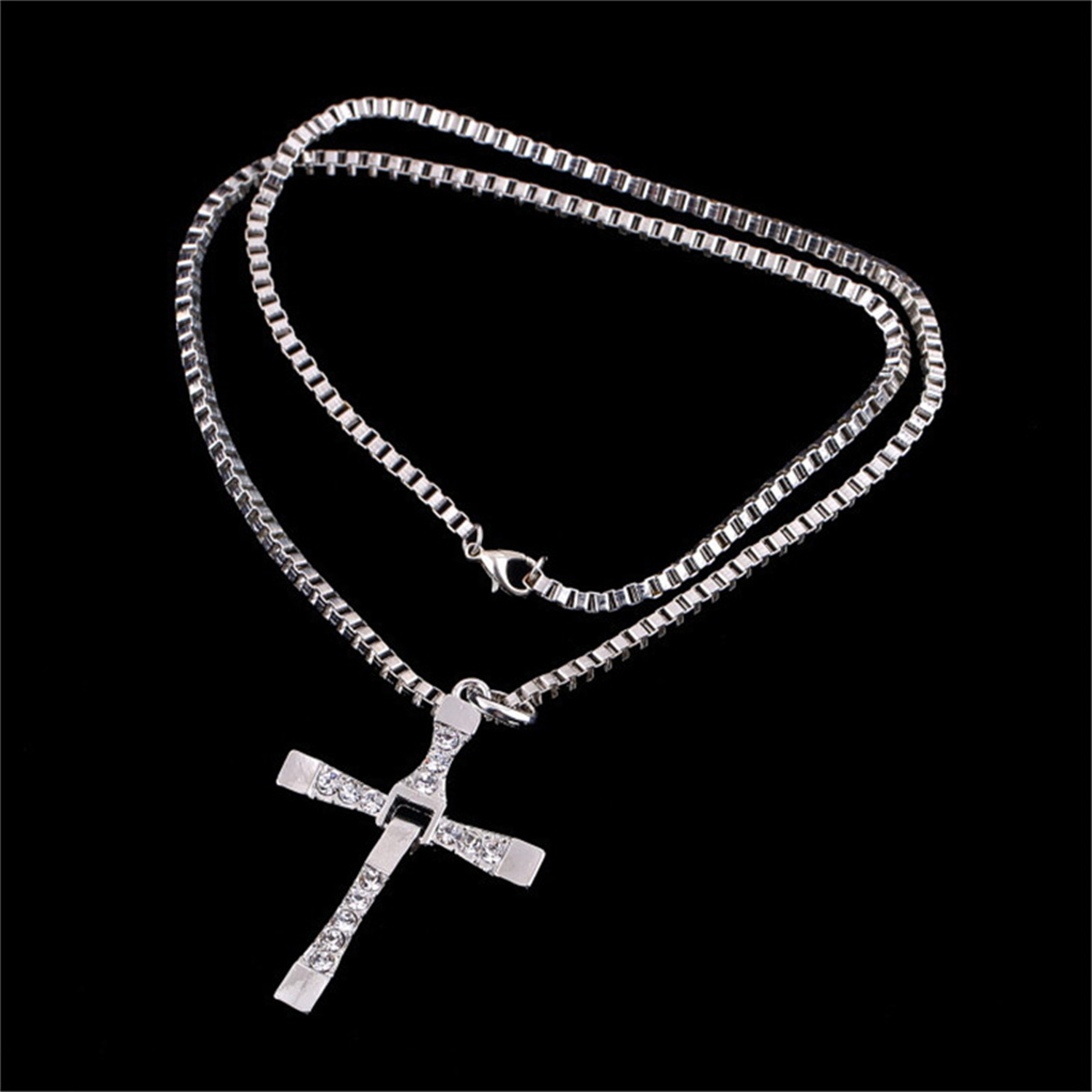 Klassieke Strass Zilver Kleur Hanger Mannen Kristal Jesus Cross Ketting Activiteit Mannelijke Gift Sieraden Groothandel Dropshipping