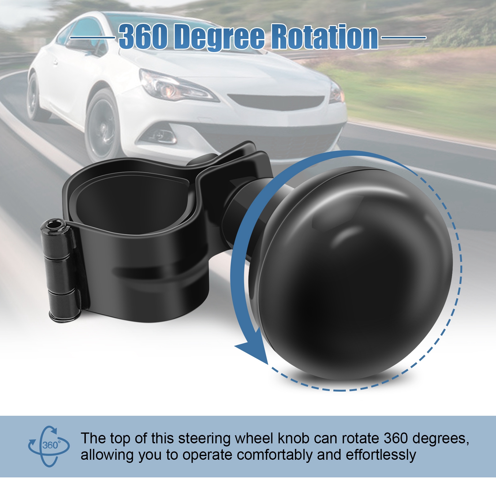 Hot koop 1 Stuks Zwarte Universele Auto Zware Stuurwiel Knop Spinner Handvat Bal Duurzame Accessoires