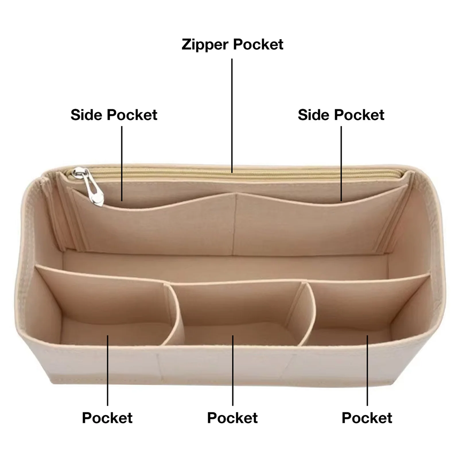 Felt Purse Organizer Handbag Tote Shaper, Insert Liner Shaper Bag in Bags for Liz Visetos Speedy Neverful 2025