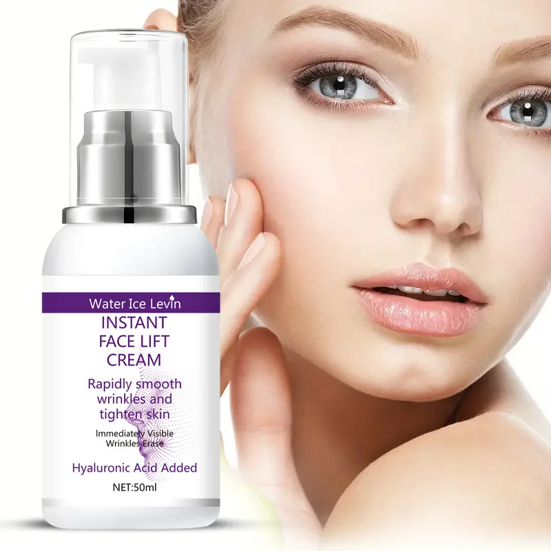 Creme instantâneo para lifting facial com ácido hialurônico para rugas. Solução reafirmante.