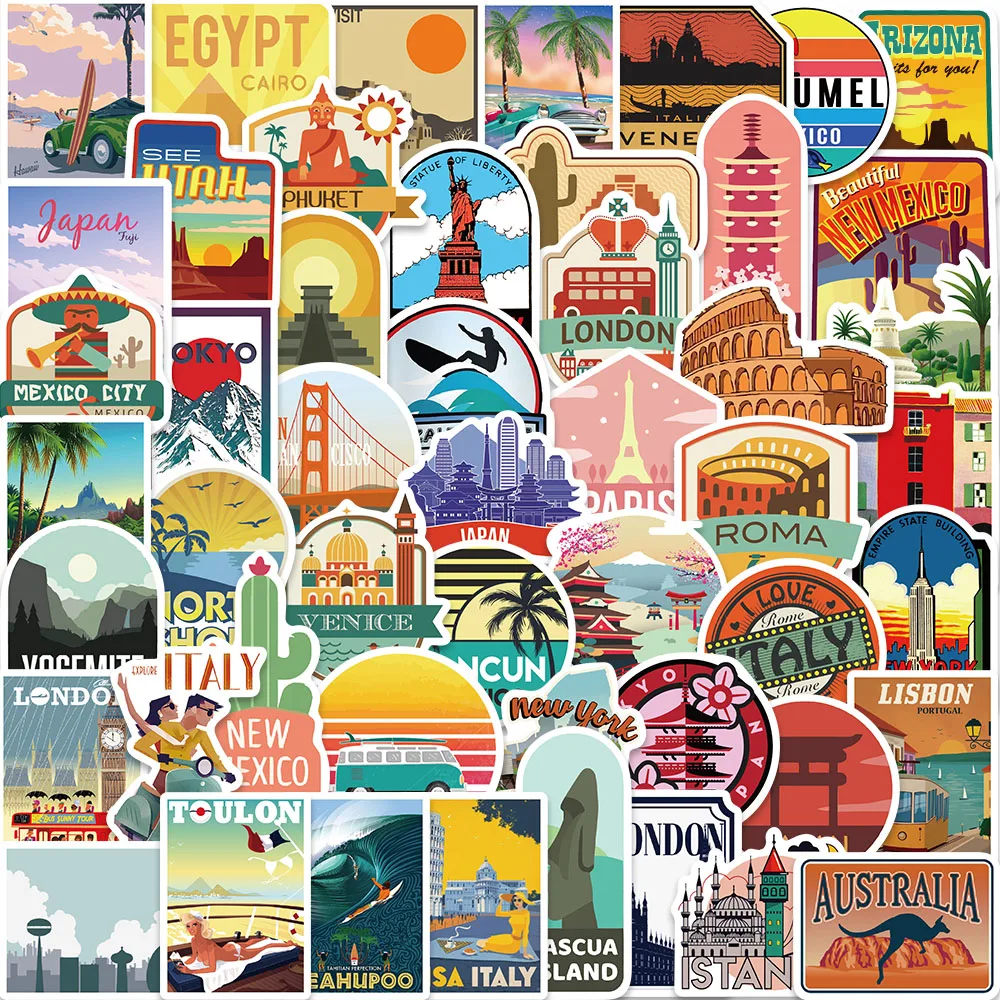 50PCS Sommer Surfen Hawaii Meer Strand Aufkleber Vinyl Aufkleber Nostalgie Laptop Gitarre Gepäck Graffiti Motorrad Aufkleber Aufkleber