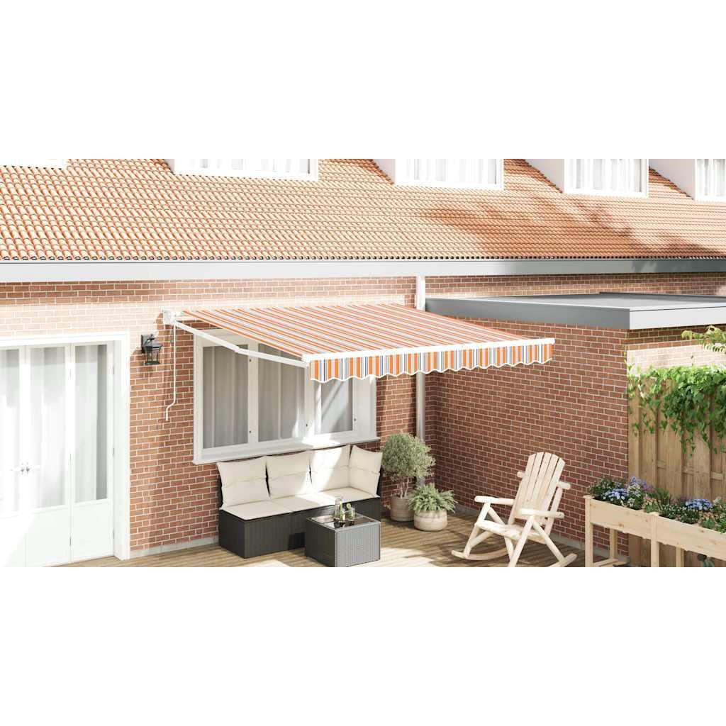 Toldo retráctil Naranja Gris Azul Blanco 350x250cm Tela Toldo de sombra para exteriores