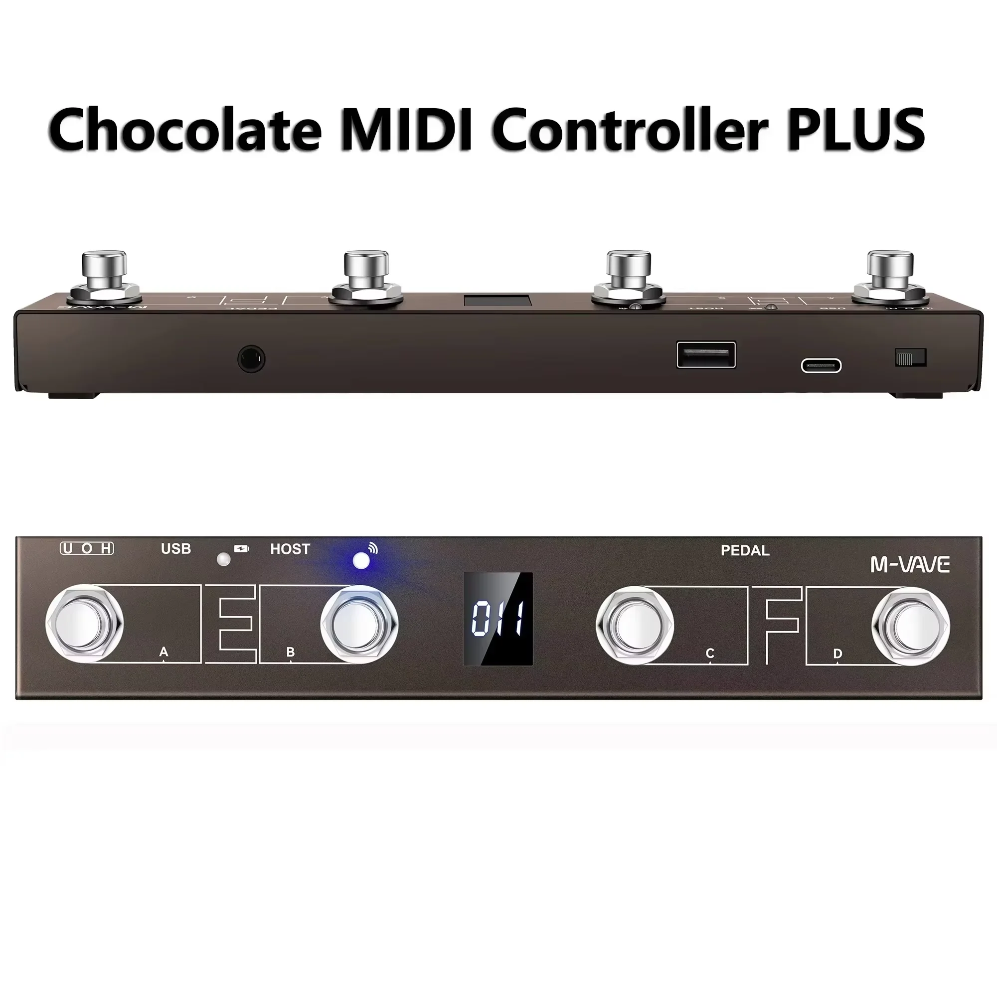 M-vave chocolate plus controlador midi programável 4 botões interruptor de pé suporta página virar função de controle de interface host midi