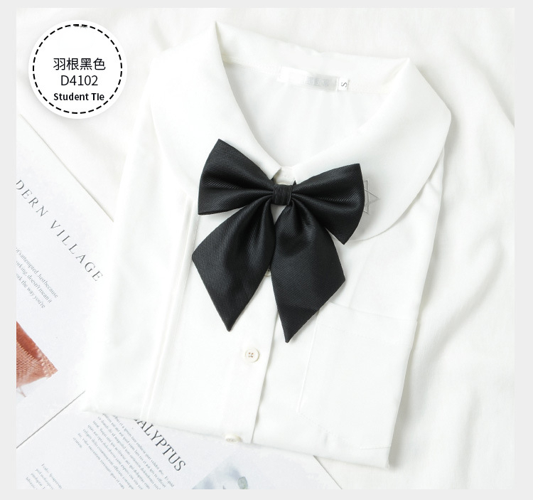Estudantes sólido bowtie poliéster gravata borboleta para mulheres uniforme colarinho borboleta cravats meninas bowties jk camisa vestido pescoço usar laços