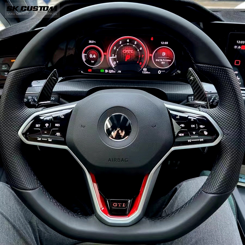 フォルクスワーゲンゴルフ用カーボンファイバーステアリングホイールパドル8 mk8 gti r,カスタムメイド,インテリジェントカーアクセサリー