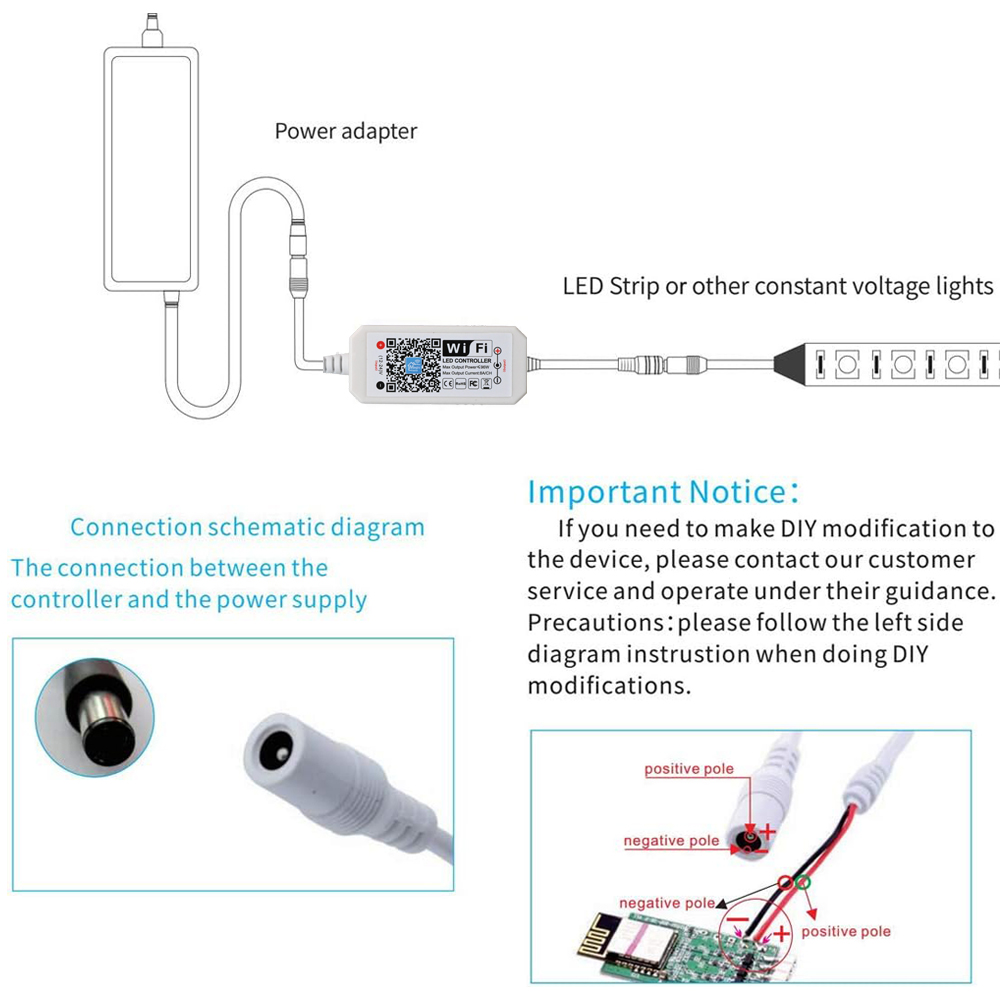 LED Smart WiFi Controller DC 12V 24V Dimmer MAGIC APP Voice Remote Control Dimming For COB 2835 Single Color LED Strip Lights