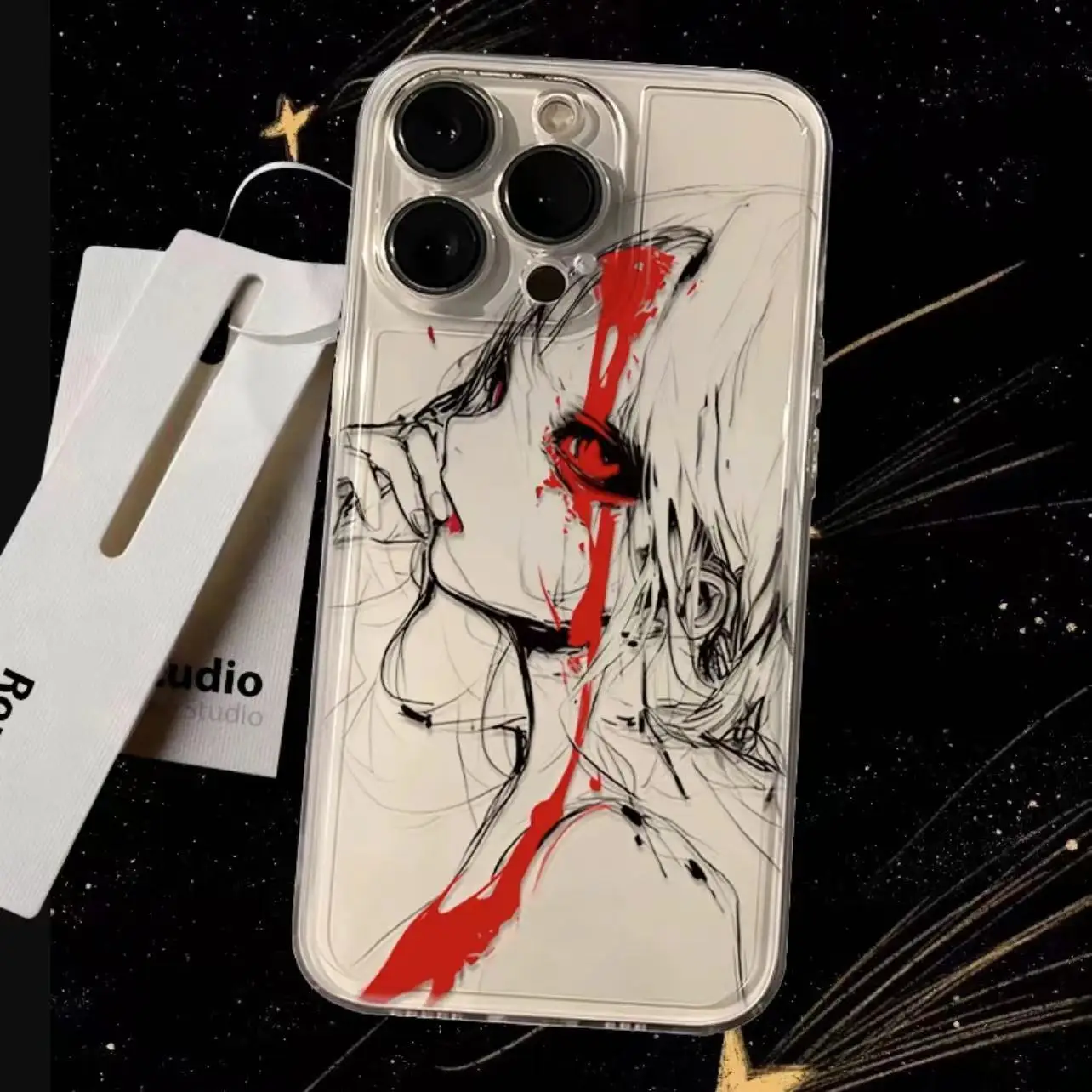 Casing ponsel gadis murid berdarah gelap, sarung HP untuk iPhone 16 15 14 13 12 11 Mini Pro Max X XR XSMax 6S 6 7 8 Plus SE20