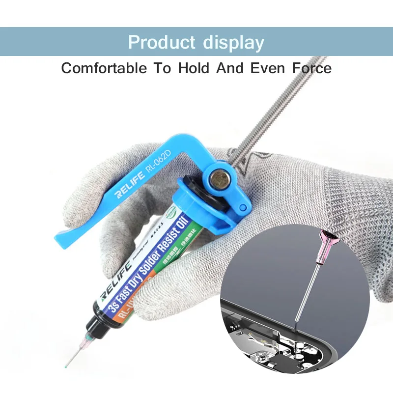 Herleven RL-062D Handmatige Arbeidsbesparende Lijmpistool Geschikt Voor 5-10cc Spuit Soldeerolie/Uv Soldeermasker Olie/Structurele Lijm