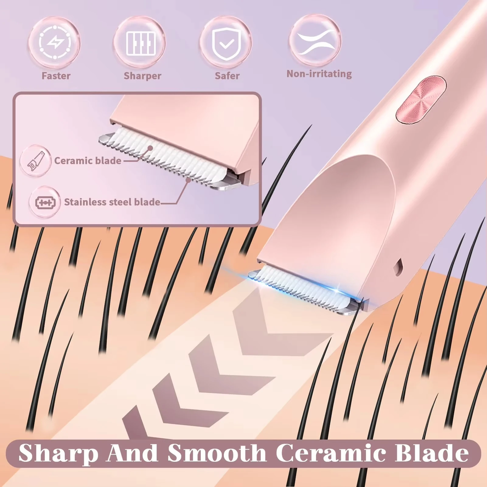 2025 กันน้ําเครื่องโกนหนวดไฟฟ้าแบบชาร์จไฟได้ Mini ผู้หญิงบิกินี่ Trimmer Body Hair Remover Mini Double Headed เครื่องกําจัดขนไฟฟ้า