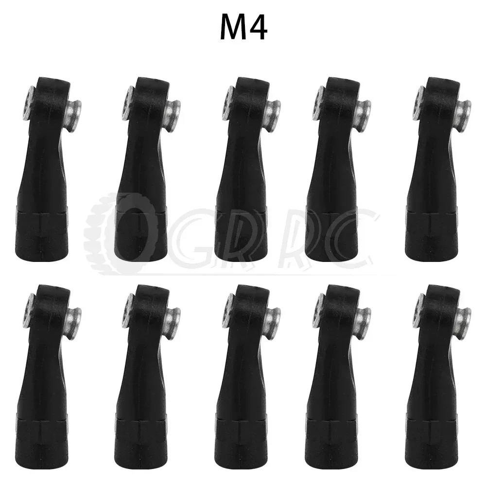 10Pcs M3 M4 Rod Straight Bent Ends Plastic Link Balls Head Linkage Joint for 1/10 RC Crawler Car SCX10 D90 Wraith TRX4 TRX6 Part