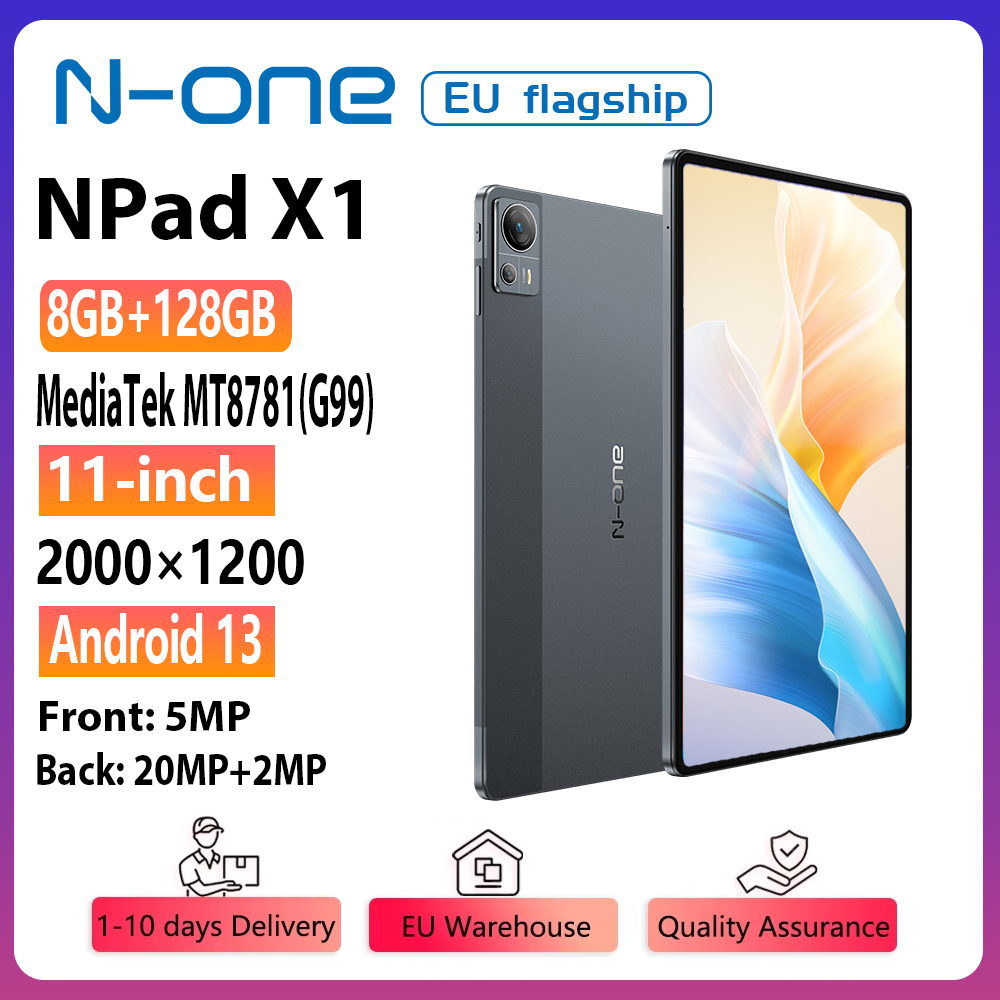 N-one NPad X1 MTK G99 Tablet de 8 núcleos 10,95 ''Android 13 Carregamento rápido 8600mAh MAX 16GB 128GB 2000*1200 FHD 4G LTE Suporte L1