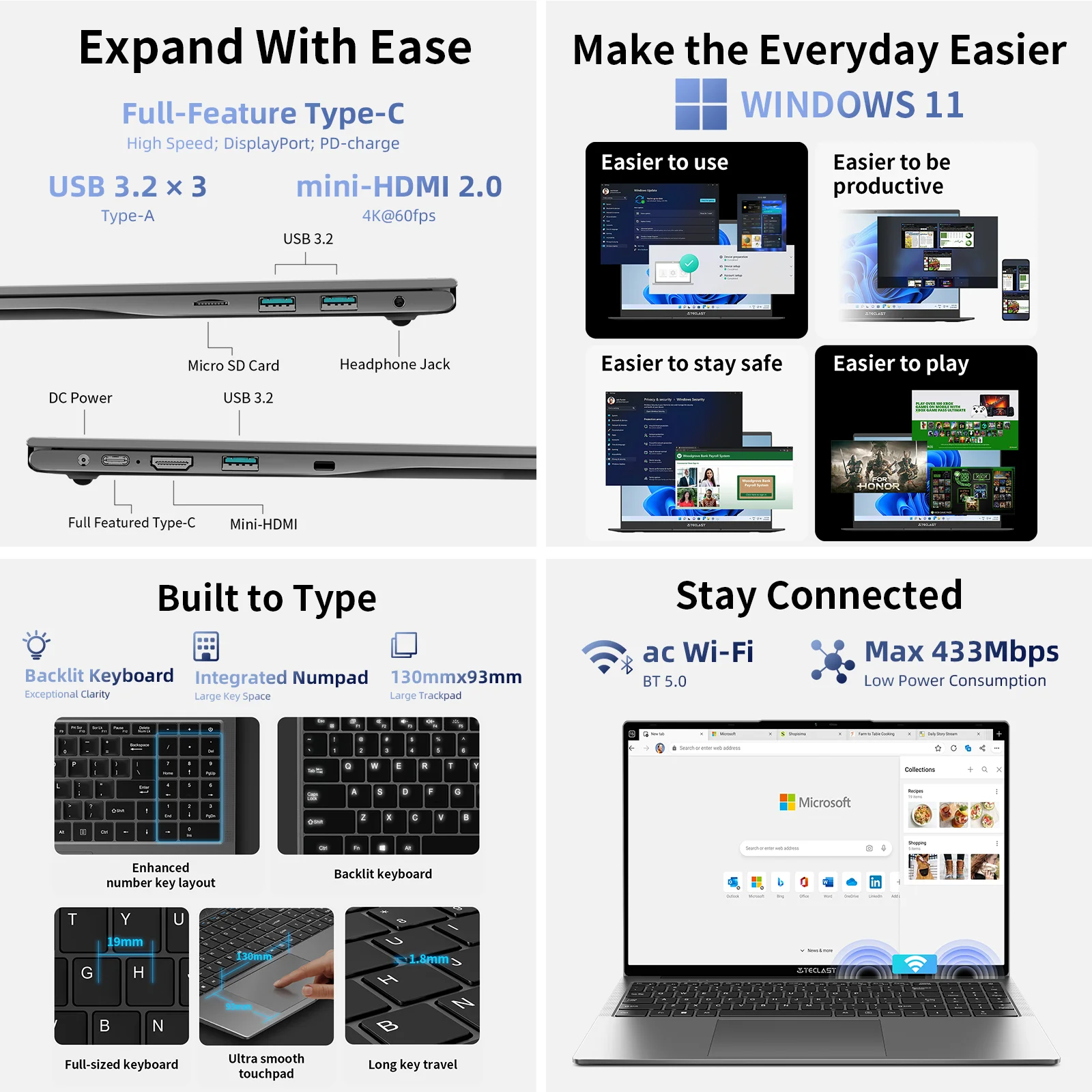 Teclast F16Air 16 pulgadas 180 °   Flip Laptop 16GB RAM 512GB SSD Intel N95 CPU Windows 11 F16 Air Notebook mini-HDMI Teclado retroiluminado