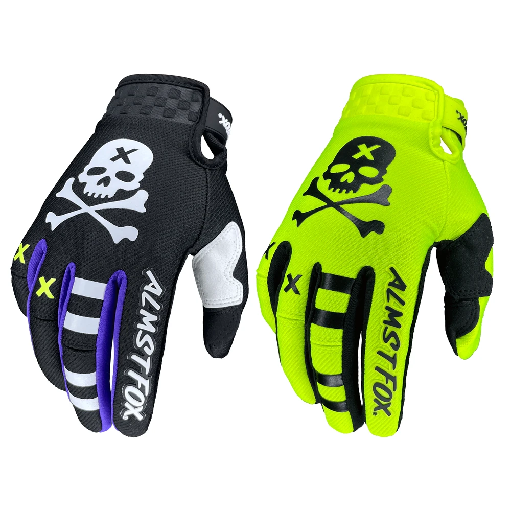 Almst Fox Skull ถุงมือรถจักรยานยนต์สําหรับจักรยาน ATV UTV คุณภาพสูง Moto Cross Touch Screen ถุงมือ Mens Mountain Bike Racing ถุงมือ
