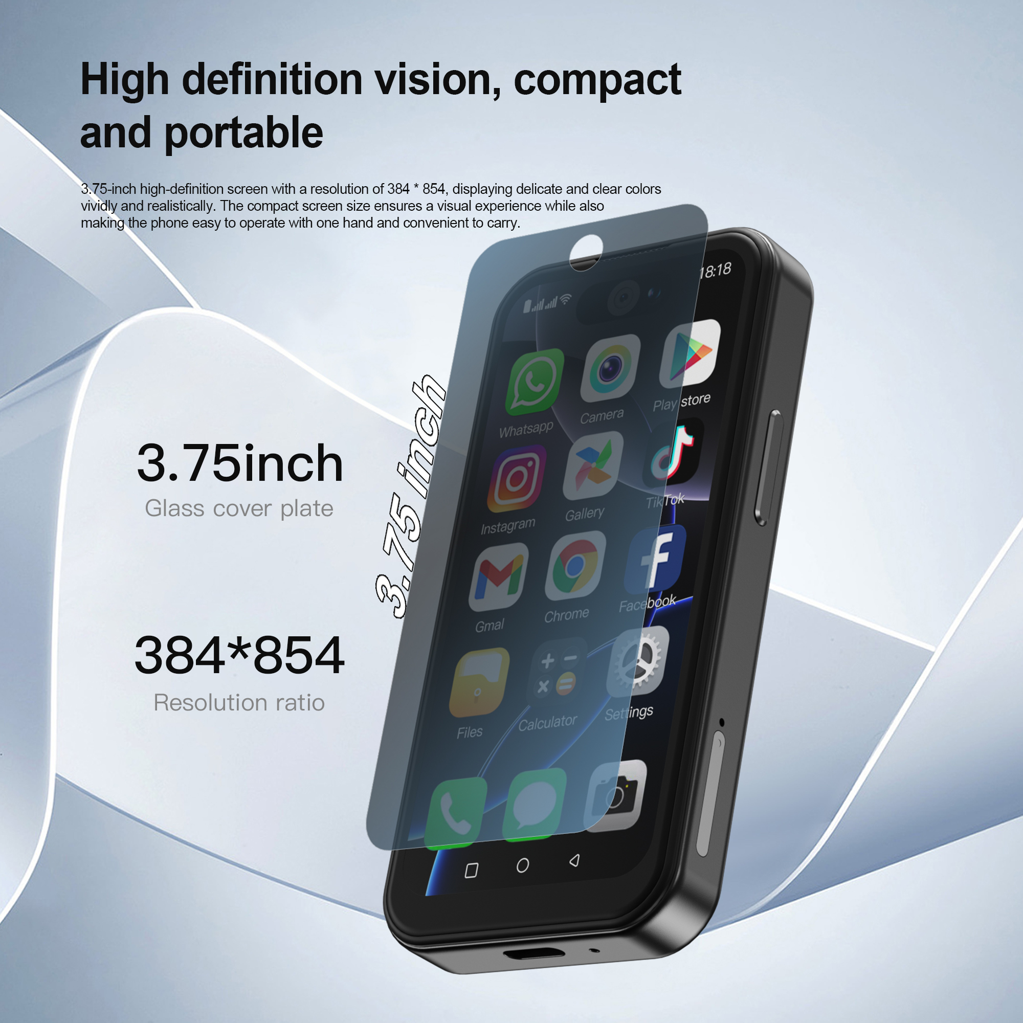 SERVO 16PRO Mini Smartphone 3G 3.75" Full Screen Dual SIM Dual Camera 1GB+16GB WiFi GPS Play Store Android 8.1 Small Smart Phone