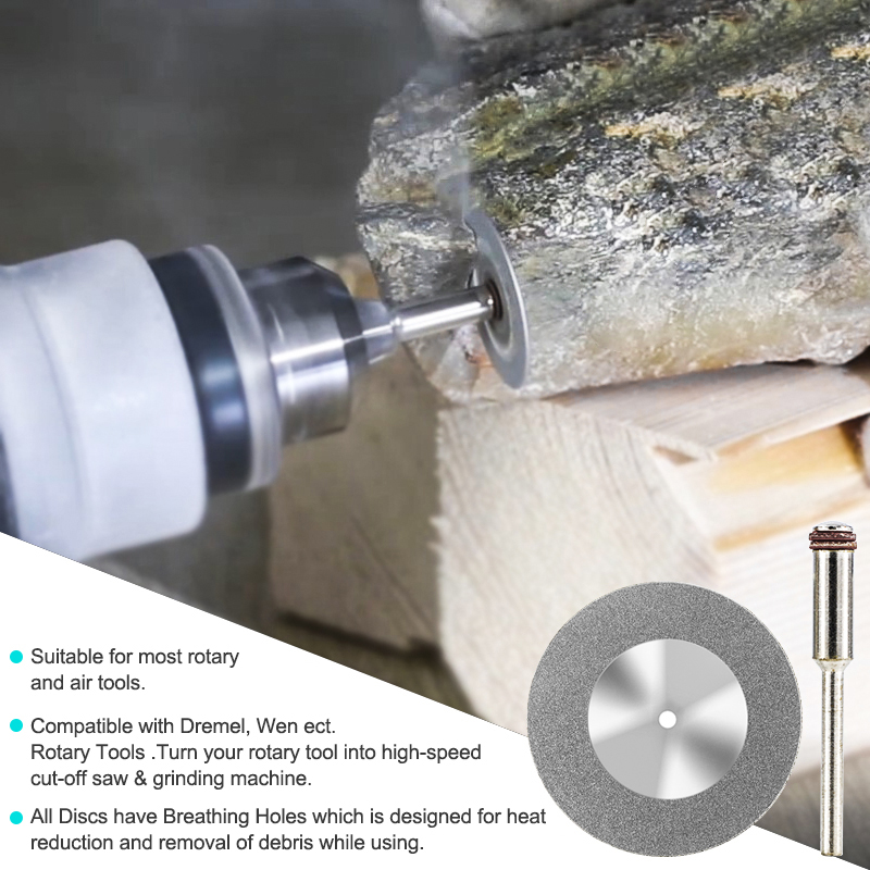 XCAN Mini lame de scie diamantée 16-60mm disque de coupe diamant avec mandrin pour outils rotatifs Dremel meule 5 pièces