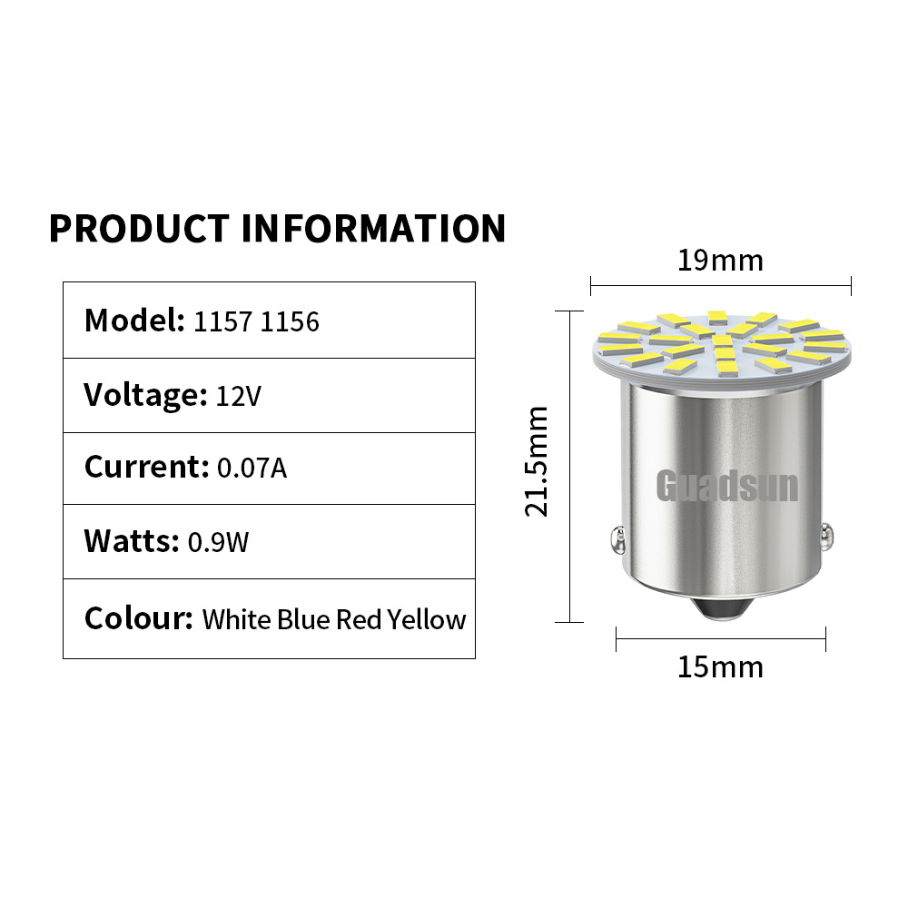 Guadsun 10pcs Truck LED Bulb 24V 1156 1157 BA15S BAY15D 3014SMD White DRL Daytime Running Lamp Car Accessories Turn Signal Light
