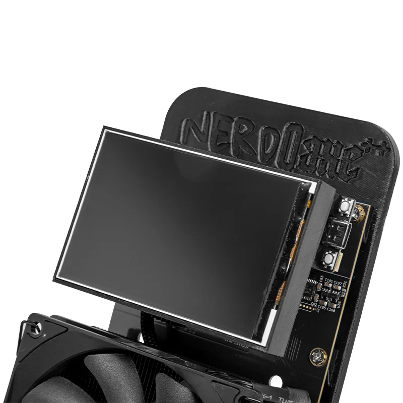 Neue Bitaxe NerdQaxe++schwarze BTC-Mining-Maschine, mit einer Computerleistung von 4,8 TH/s, Stromverbrauch von 75 W und Netzteil