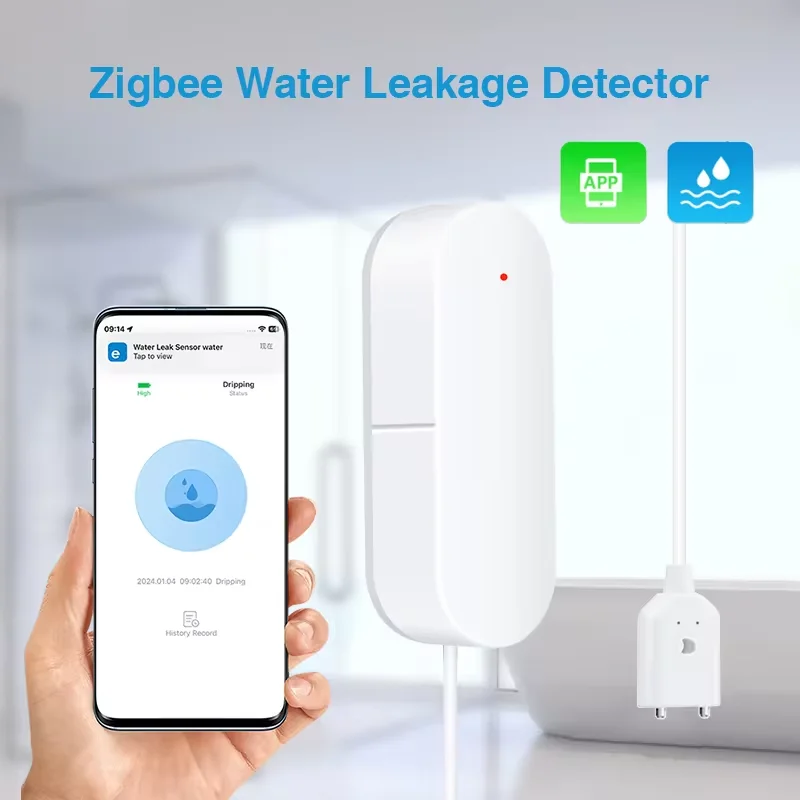 Ewelink Zigbee Smart Waterpeil Sensor Lekkage Alarm Overstromingslek Detector App Controle Water Waarschuwing Overflow Alarm Beveiligingssysteem