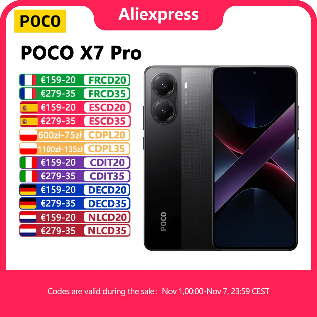 【Marke+】POCO X7 Pro Smartphone Dimensity 8400-Ultra 6000 mAh 90 W HyperCharge 6,67 Zoll AMOLED-Display NFC Xiaomi HyperOS 2
