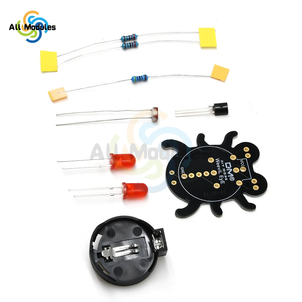 Weevil Eye-Módulo de Sensor de fotorresistencia LED, Kit de aprendizaje de soldadura para principiantes, Kit divertido para aprender a soldar
