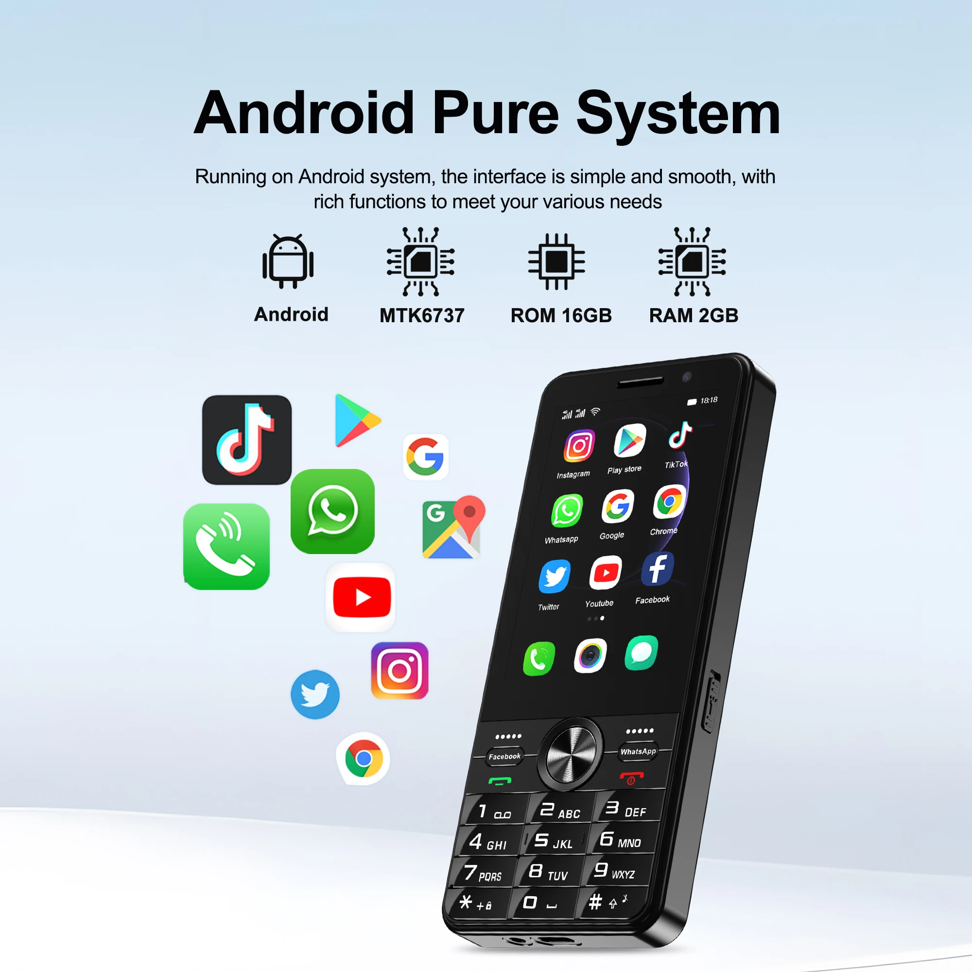 SERVO F24 PRO Android Smartphone 4G red Google Play WiFi 2500mAh batería linterna 3,5 "pantalla táctil teléfono inteligente 2 tarjeta SIM