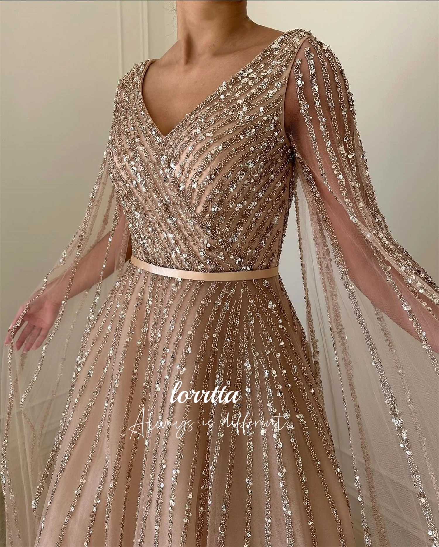 Lorrtta bata vestido de noche mujer Grace tela brillante vestidos elegantes de mujer vestidos de fiesta lujosos vestidos de fiesta personalizados