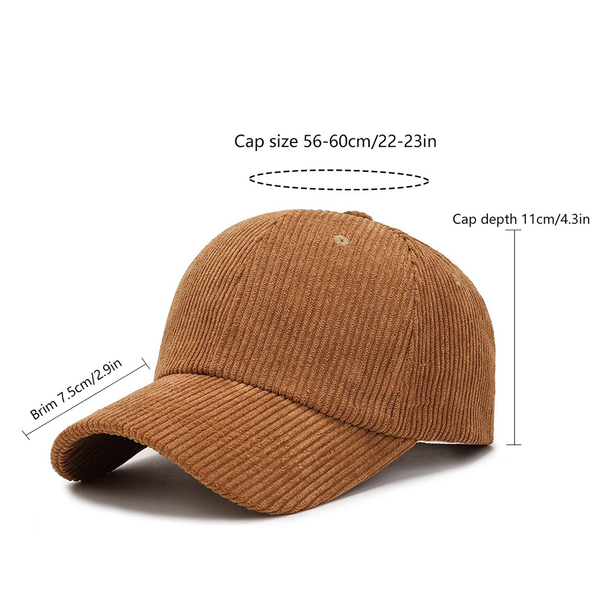 Mode Suede Baseball Cap Mannen en Vrouwen Herfst en Winter Effen Retro Corduroy Hoed Hiphop Hoed Unisex Straat Verstelbare Zonnehoed