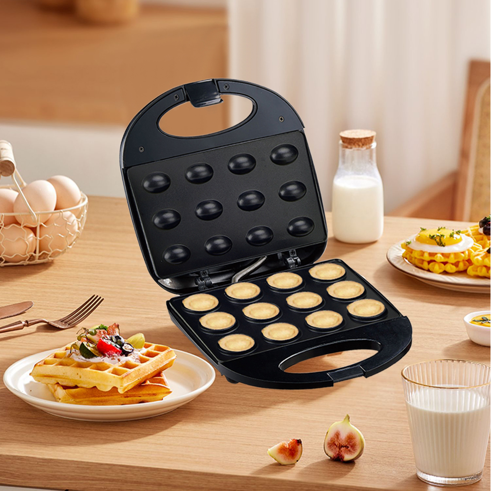 Macchina per waffle elettrica per torte alle noci con noci 12 fori Cottura di biscotti da cucina per cuocere al forno Waffle alle noci aziendali